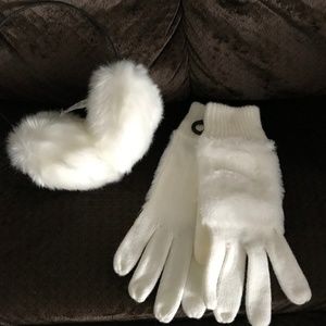 Faux fur earmuffs and gloves